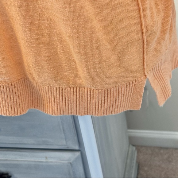 J. Crew Cotton Lightweight V-Neck Pullover Sweater Orange - Size small - Picture 3 of 9